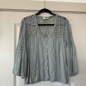 Lovestitch brand, sage green crochet knit top